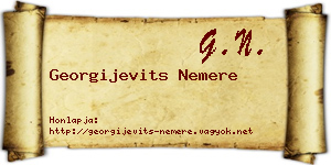 Georgijevits Nemere névjegykártya